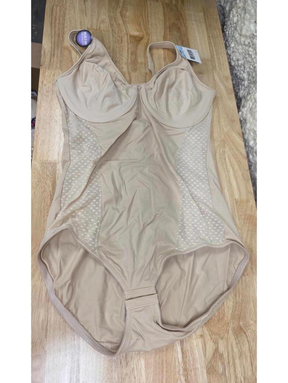 BALI COOL COMFORT SHAPEWEAR BODYSUIT SOFT TAUPE SIZE 40C